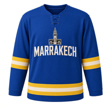 Load image into Gallery viewer, Marrakech Original Hockey Jersey in Blue, front view – custom name and number