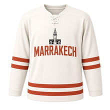 Load image into Gallery viewer, Marrakech Original Hockey Jersey in Cream, front view – custom name and number