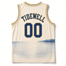 Load image into Gallery viewer, Maryland Black-Eyed Susan Original Basketball Jersey in Shoreline Cream, back view with your name and number