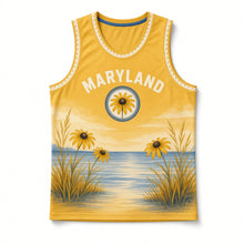 Load image into Gallery viewer, Maryland Black-Eyed Susan Original Basketball Jersey in Susan Gold, front view – custom name and number