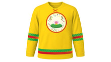 Load image into Gallery viewer, Mashramani Original Hockey Jersey in Gold, front view – custom name and number