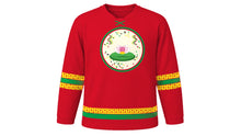 Load image into Gallery viewer, Mashramani Original Hockey Jersey in Red, front view – custom name and number