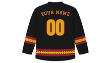 Load image into Gallery viewer, Mashujaa Day Original Hockey Jersey in Black, back view with your name and number
