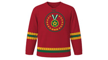 Load image into Gallery viewer, Mashujaa Day Original Hockey Jersey in Crimson, front view – custom name and number