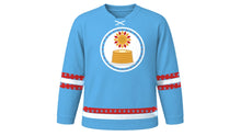 Load image into Gallery viewer, Maslenitsa Original Hockey Jersey in Sky Blue, front view – custom name and number