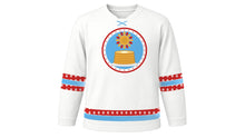 Load image into Gallery viewer, Maslenitsa Original Hockey Jersey in Winter White, front view – custom name and number