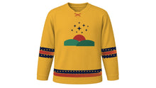 Load image into Gallery viewer, Matariki Original Hockey Jersey in Dawn Gold, front view – custom name and number