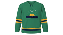 Load image into Gallery viewer, Matariki Original Hockey Jersey in Greenstone, front view – custom name and number