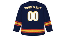 Load image into Gallery viewer, Matariki Original Hockey Jersey in Night Navy, back view with your name and number
