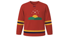 Load image into Gallery viewer, Matariki Original Hockey Jersey in Ochre Red, front view – custom name and number