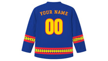 Load image into Gallery viewer, Mauritius Independence Day Original Hockey Jersey in Blue, back view with your name and number