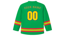 Load image into Gallery viewer, Mauritius Independence Day Original Hockey Jersey in Green, back view with your name and number