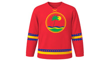 Load image into Gallery viewer, Mauritius Independence Day Original Hockey Jersey in Red, front view – custom name and number