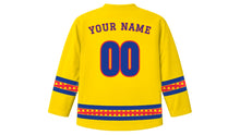 Load image into Gallery viewer, Mauritius Independence Day Original Hockey Jersey in Yellow, back view with your name and number
