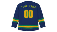 Load image into Gallery viewer, Mawlid Original Hockey Jersey in Navy, back view with your name and number
