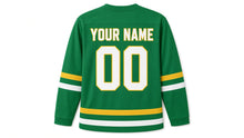 Load image into Gallery viewer, May Day Original Hockey Jersey in Green, back view with your name and number