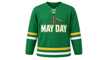 Load image into Gallery viewer, May Day Original Hockey Jersey in Green, front view – custom name and number