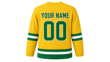 Load image into Gallery viewer, May Day Original Hockey Jersey in Yellow, back view with your name and number