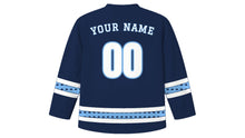 Load image into Gallery viewer, May Revolution Day Original Hockey Jersey in Navy, back view with your name and number