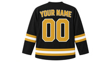 Load image into Gallery viewer, Melbourne Original Hockey Jersey in Black, back view with your name and number