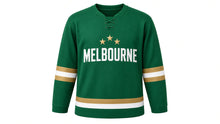 Load image into Gallery viewer, Melbourne Original Hockey Jersey in Green, front view – custom name and number