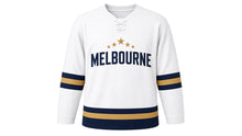 Load image into Gallery viewer, Melbourne Original Hockey Jersey in White, front view – custom name and number
