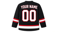 Load image into Gallery viewer, Memorial Day Original Hockey Jersey in Black, back view with your name and number
