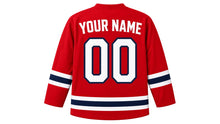Load image into Gallery viewer, Memorial Day Original Hockey Jersey in Red, back view with your name and number