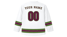 Load image into Gallery viewer, Mendoza Original Hockey Jersey in Andes Snow, back view with your name and number