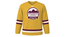 Load image into Gallery viewer, Mendoza Original Hockey Jersey in Desert Sun Gold, front view – custom name and number