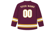 Load image into Gallery viewer, Mendoza Original Hockey Jersey in Malbec Purple, back view with your name and number