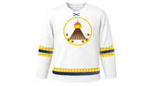 Load image into Gallery viewer, Meskel Original Hockey Jersey in White, front view – custom name and number