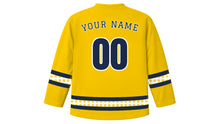 Load image into Gallery viewer, Meskel Original Hockey Jersey in Yellow, back view with your name and number