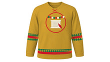 Load image into Gallery viewer, Mexican Constitution Day Original Hockey Jersey in Aztec Gold, front view – custom name and number