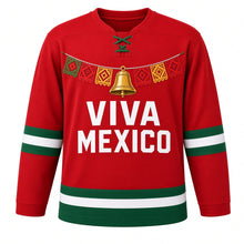 Load image into Gallery viewer, Mexican Independence Day Original Hockey Jersey in Red, front view – custom name and number