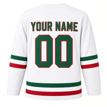 Load image into Gallery viewer, Mexican Independence Day Original Hockey Jersey in White, back view with your name and number