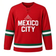 Load image into Gallery viewer, Mexico City Original Hockey Jersey in Red, front view – custom name and number