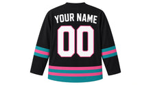 Load image into Gallery viewer, Miami Original Hockey Jersey in Black, back view with your name and number
