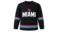 Load image into Gallery viewer, Miami Original Hockey Jersey in Black, front view – custom name and number