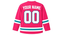 Load image into Gallery viewer, Miami Original Hockey Jersey in Pink, back view with your name and number