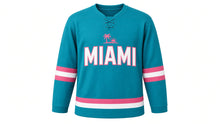 Load image into Gallery viewer, Miami Original Hockey Jersey in Teal, front view – custom name and number