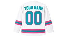 Load image into Gallery viewer, Miami Original Hockey Jersey in White, back view with your name and number