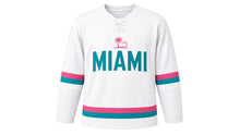 Load image into Gallery viewer, Miami Original Hockey Jersey in White, front view – custom name and number