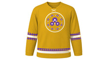 Load image into Gallery viewer, Michaelmas Original Hockey Jersey in Gold, front view – custom name and number
