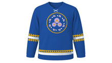 Load image into Gallery viewer, Michaelmas Original Hockey Jersey in Royal Blue, front view – custom name and number