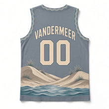 Load image into Gallery viewer, Michigan Lakeshore Dunes Original Basketball Jersey in Lake Slate, back view with your name and number