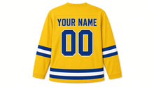 Load image into Gallery viewer, Midsummer Original Hockey Jersey in Yellow, back view with your name and number