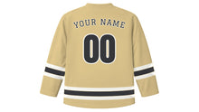 Load image into Gallery viewer, Milan Original Hockey Jersey in Champagne Gold, back view with your name and number
