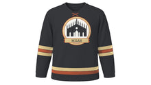 Load image into Gallery viewer, Milan Original Hockey Jersey in Charcoal, front view – custom name and number