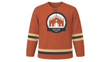 Load image into Gallery viewer, Milan Original Hockey Jersey in Terracotta, front view – custom name and number
